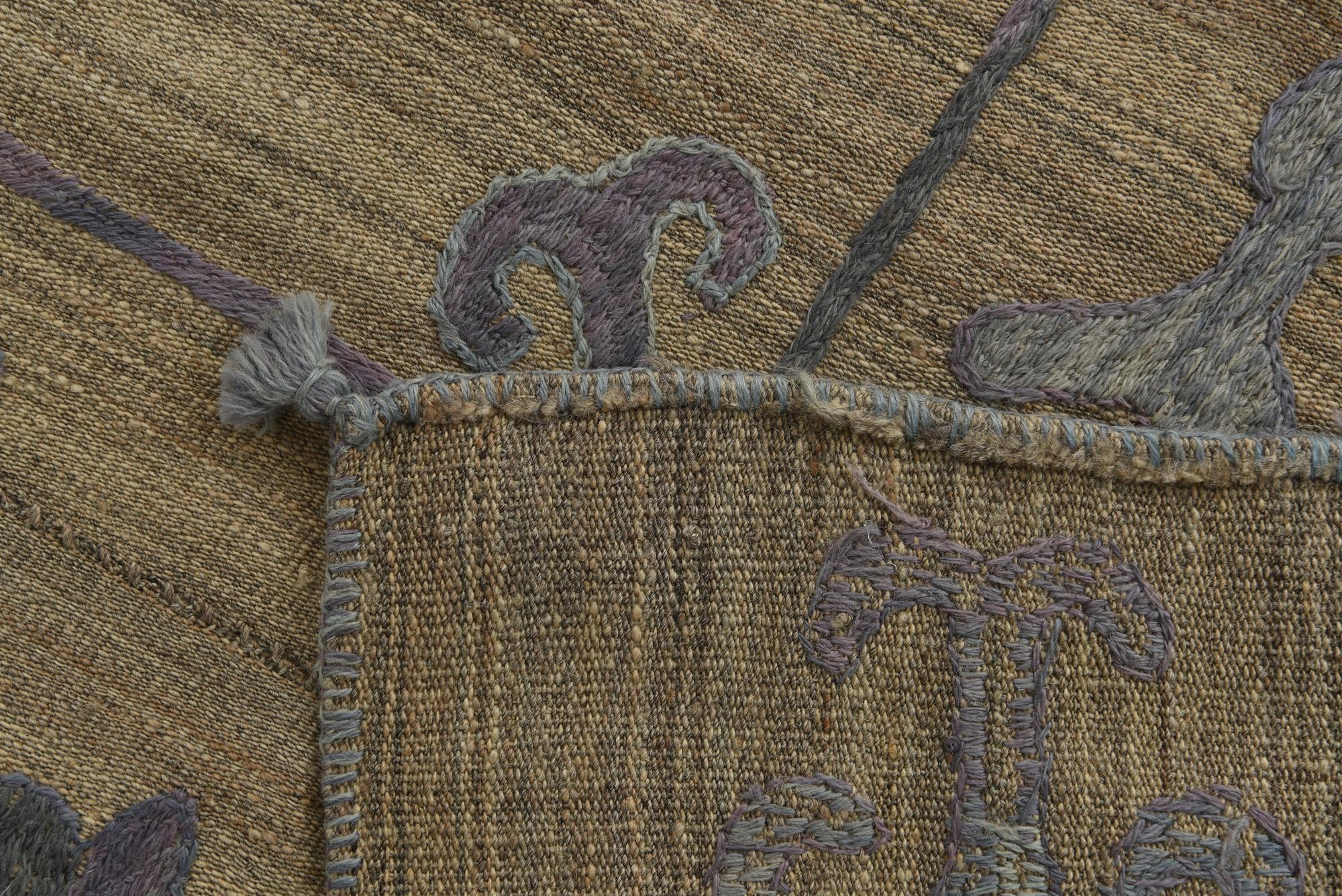 5' 4 x 6' 5 Hand Woven Kilim Suzani Wool Rug