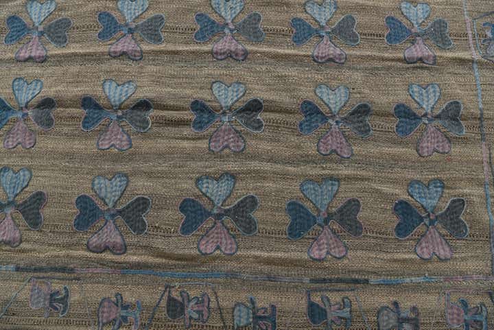 4' 10 x 6' 8 Hand Woven Kilim Suzani Wool Rug