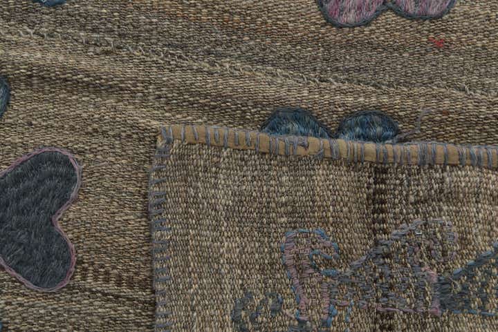 4' 10 x 6' 8 Hand Woven Kilim Suzani Wool Rug