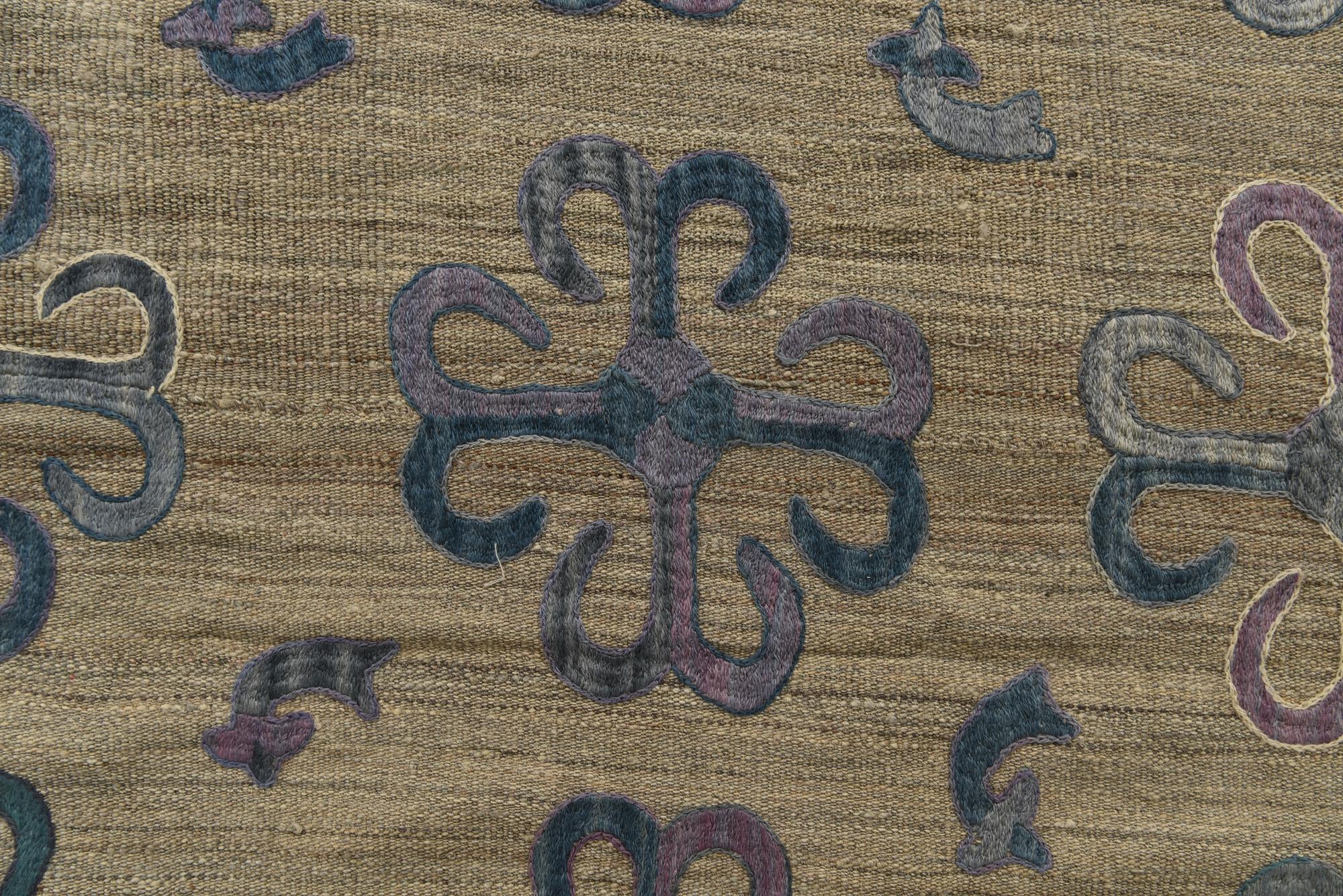 6' 4 x 9' Hand Woven Kilim Suzani Wool Rug