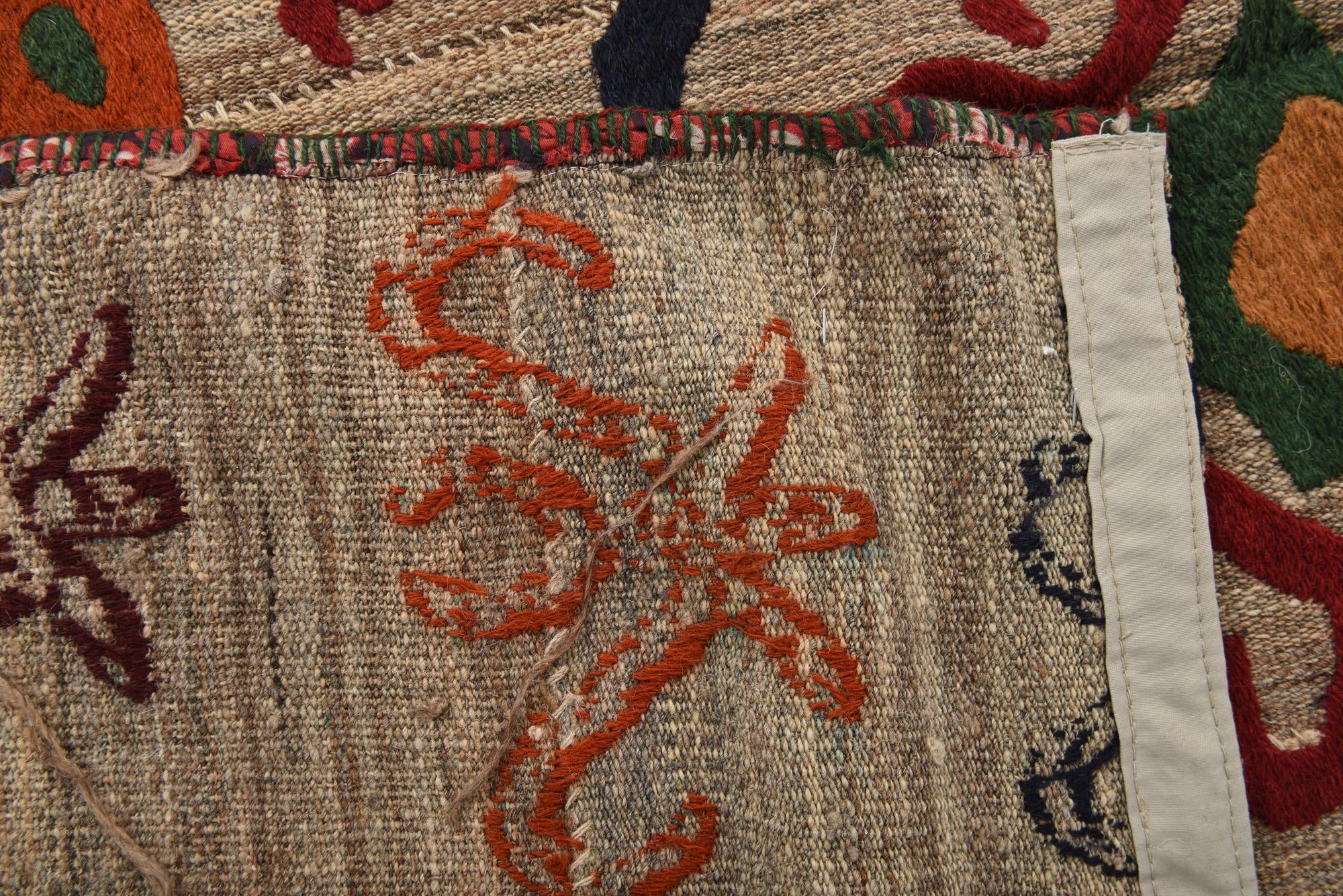 4' 8 x 6' 5 Hand Woven Kilim Suzani Wool Rug