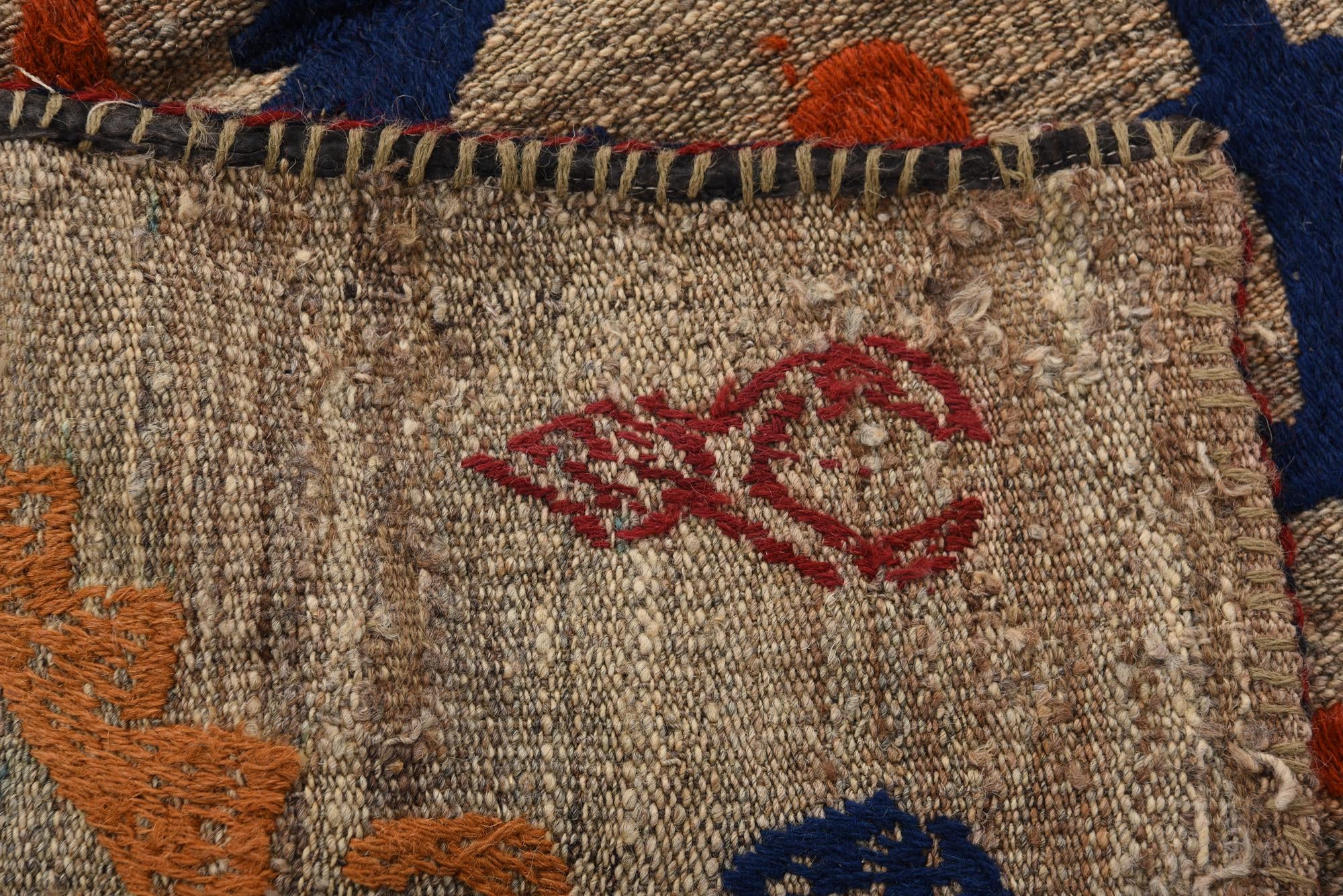 4' 11 x 6' 4 Hand Woven Kilim Suzani Wool Rug
