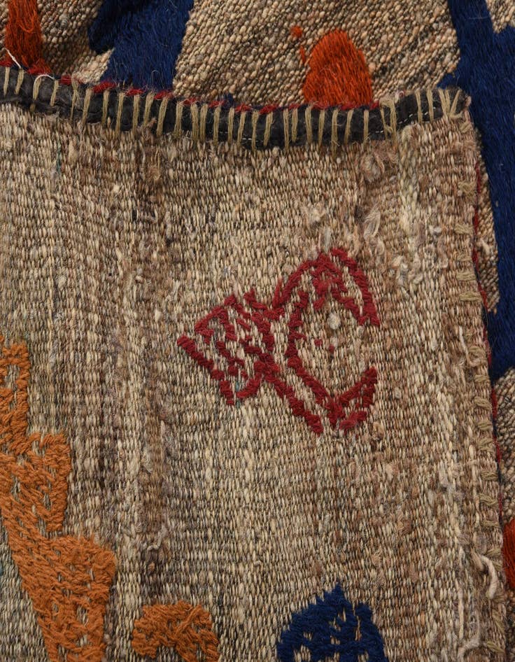 Detail image of 4' 11 x 6' 4  Hand Woven Kilim Suzani Wool Rug