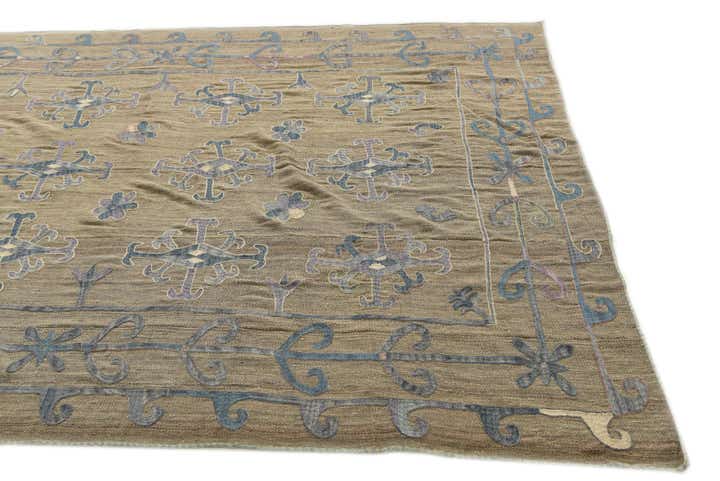 6' 3 x 9' Hand Woven Kilim Suzani Wool Rug