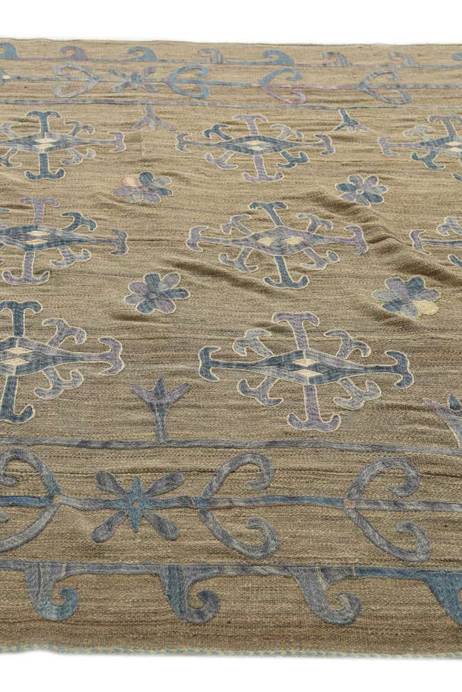 6' 3 x 9' Hand Woven Kilim Suzani Wool Rug