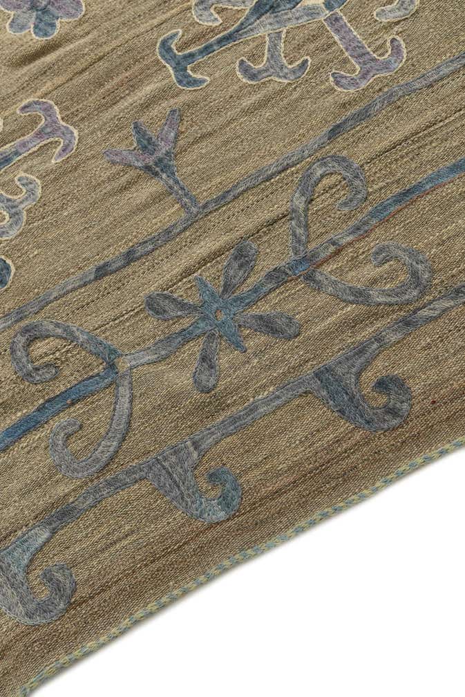 6' 3 x 9' Hand Woven Kilim Suzani Wool Rug
