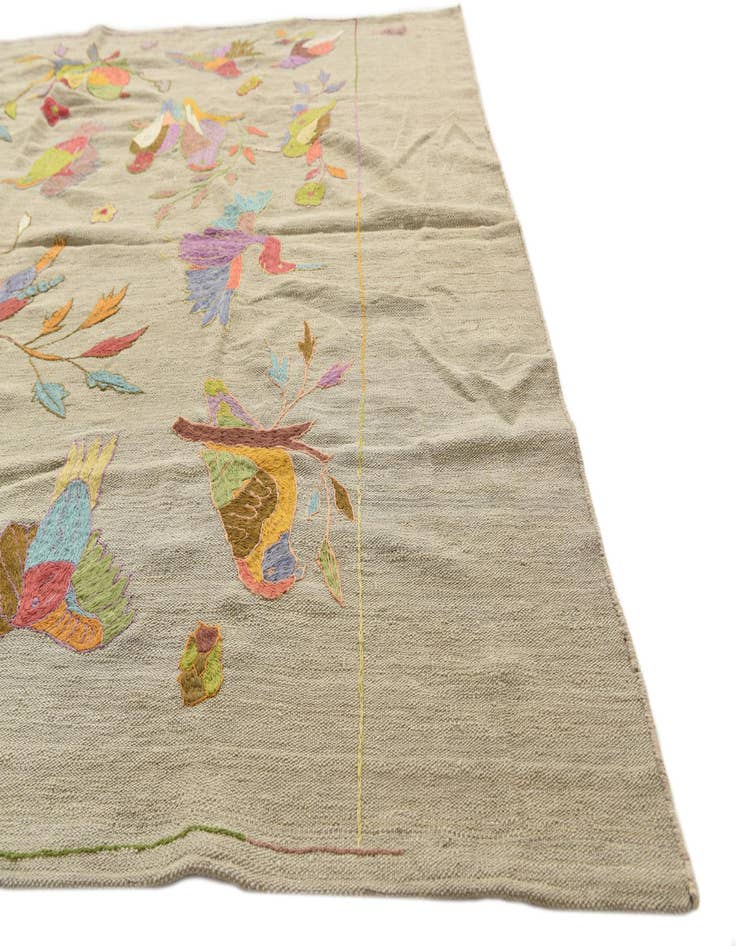 Detail image of 5' 8 x 9' 9  Hand Woven Kilim Suzani Wool Rug