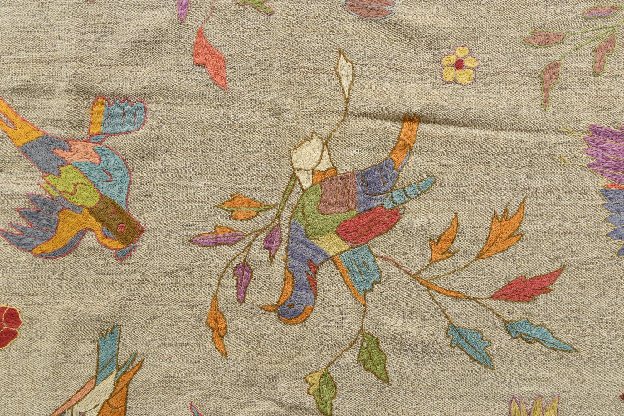 5' 8 x 9' 9 Hand Woven Kilim Suzani Wool Rug