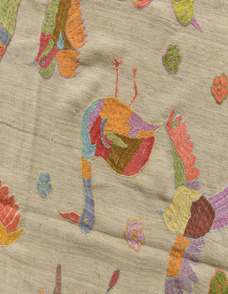 Detail image of 5' 8 x 9' 9  Hand Woven Kilim Suzani Wool Rug