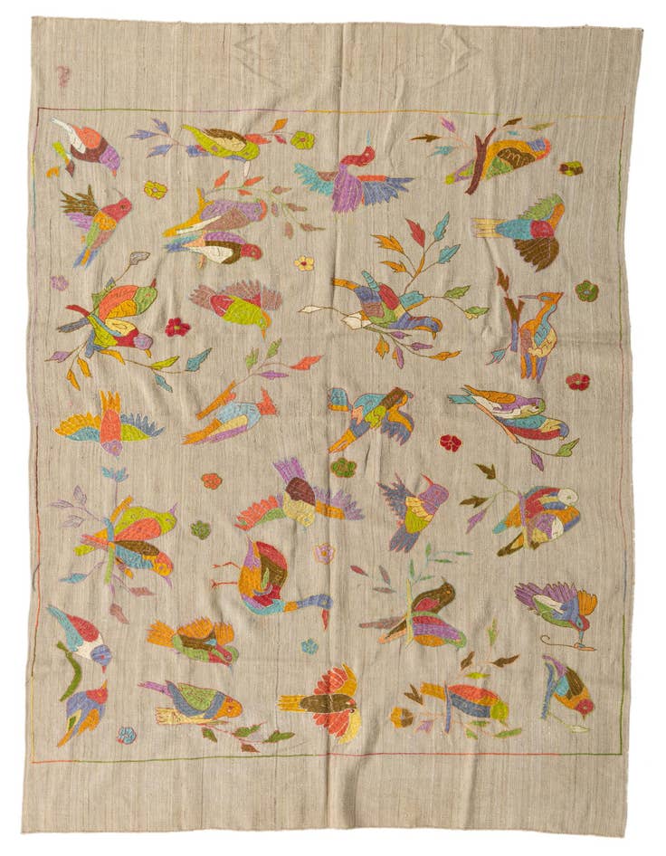 Detail image of 5' 8 x 9' 9 Hand Woven Kilim Suzani Wool Rug