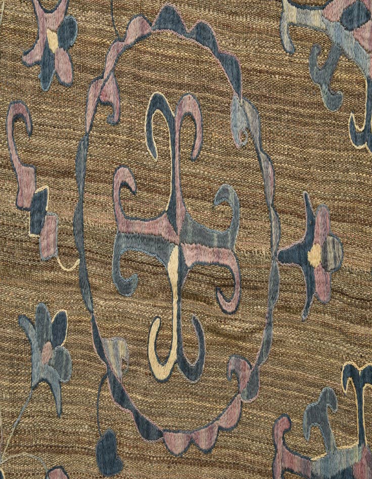 Detail image of 6' 6 x 9' 6 Hand Knotted Kilim Suzani Wool Rug