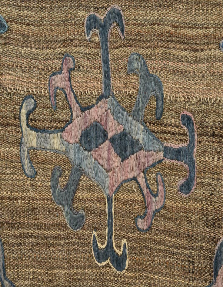 Detail image of 6' 6 x 9' 6 Hand Knotted Kilim Suzani Wool Rug