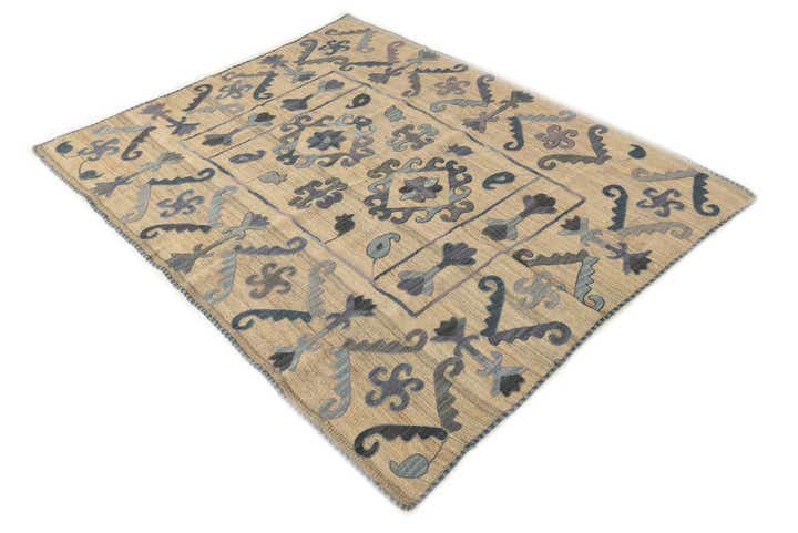 5' x 6' 3 Hand Woven Kilim Suzani Wool Rug