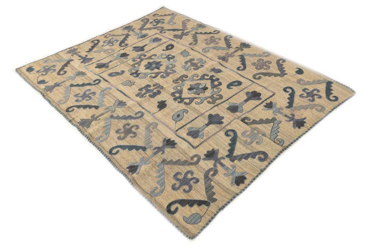 Detail image of 5' x 6' 3 Hand Woven Kilim Suzani Wool Rug