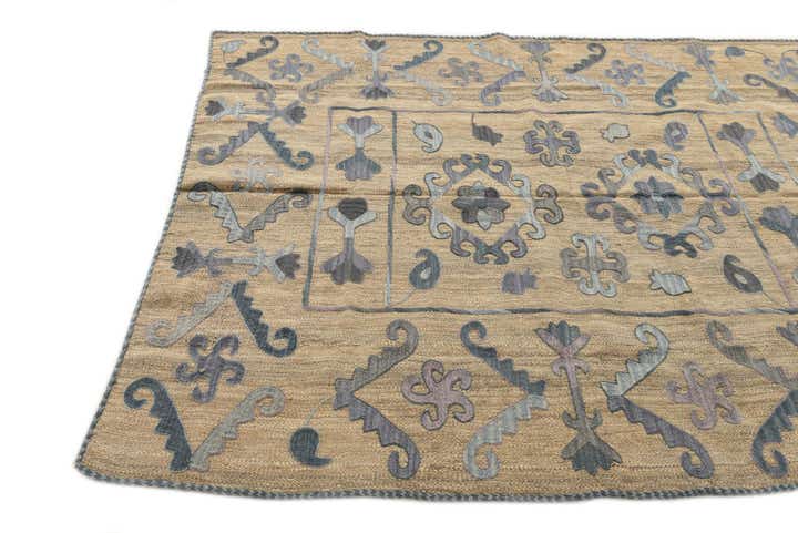 5' x 6' 3 Hand Woven Kilim Suzani Wool Rug