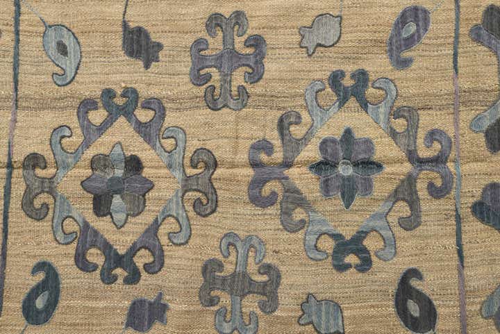 5' x 6' 3 Hand Woven Kilim Suzani Wool Rug