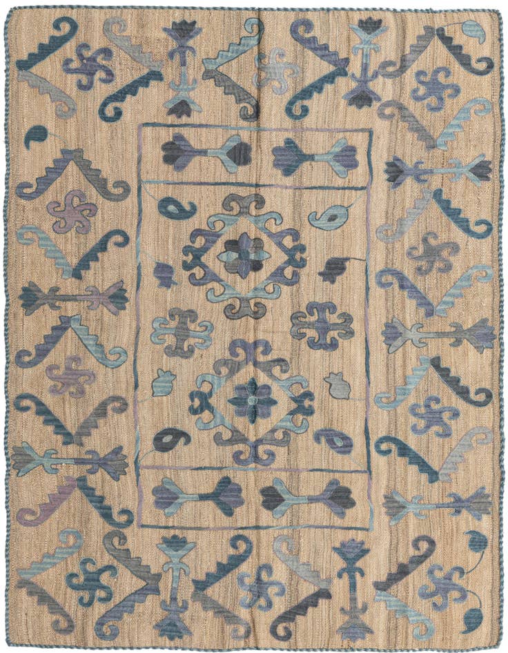 Detail image of 5' x 6' 3 Hand Woven Kilim Suzani Wool Rug