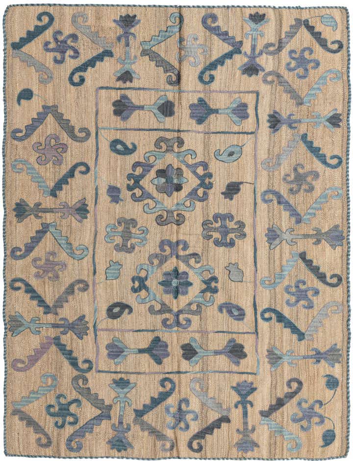 5' x 6' 3 Hand Woven Kilim Suzani Wool Rug
