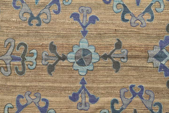 6' 2 x 7' Hand Woven Kilim Suzani Wool Rug