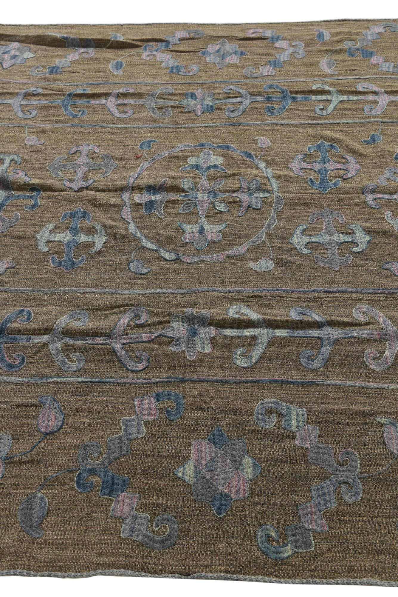 6' 5 x 9' Hand Woven Kilim Suzani Wool Rug