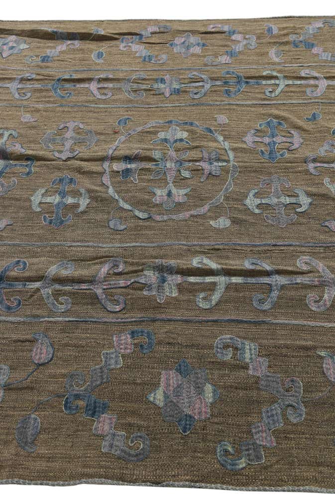 195cm x 275cm Handgewebt Kilim Suzani Wolle Teppich
