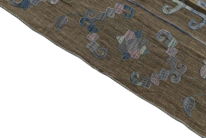 195cm x 275cm Handgewebt Kilim Suzani Wolle Teppich