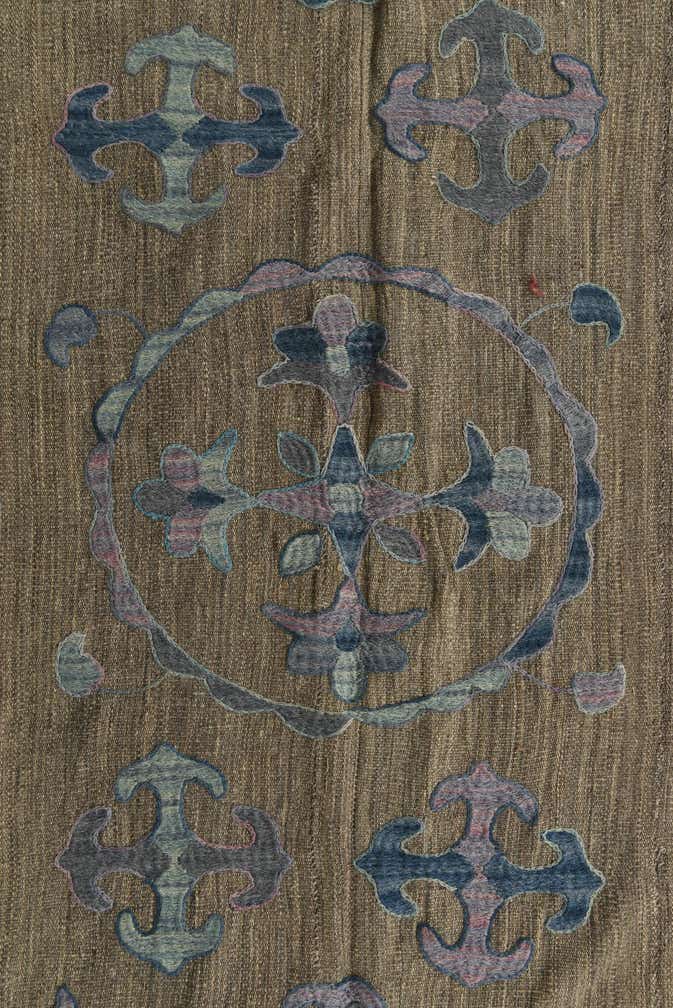 195cm x 275cm Handgewebt Kilim Suzani Wolle Teppich