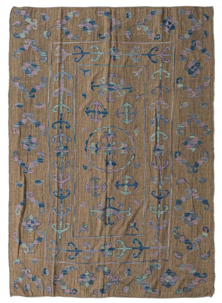 195cm x 275cm Handgewebt Kilim Suzani Wolle Teppich