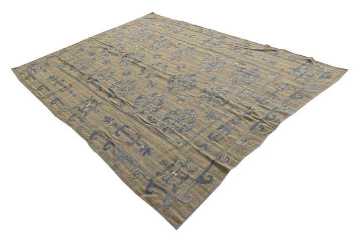 6' 8 x 8' 10 Hand Woven Kilim Suzani Wool Rug