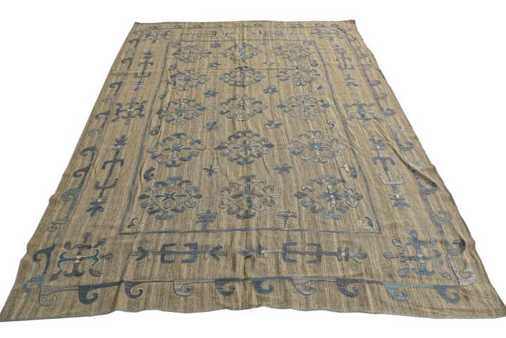 6' 8 x 8' 10 Hand Woven Kilim Suzani Wool Rug