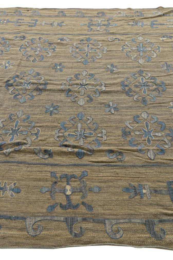 6' 8 x 8' 10 Hand Woven Kilim Suzani Wool Rug