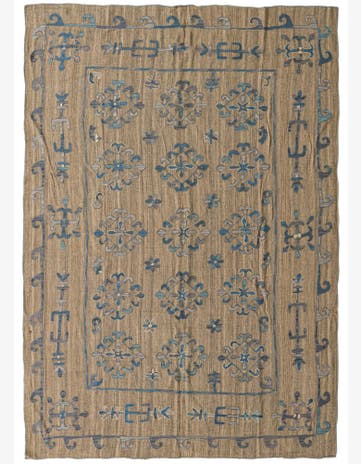 6' 8 x 8' 10 Hand Woven Kilim Suzani Wool Rug