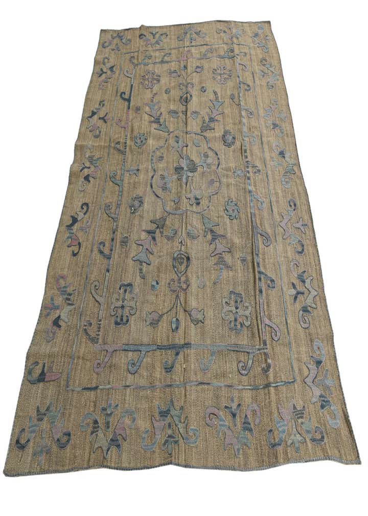 5' 10 x 7' 7 Hand Woven Kilim Suzani Wool Rug