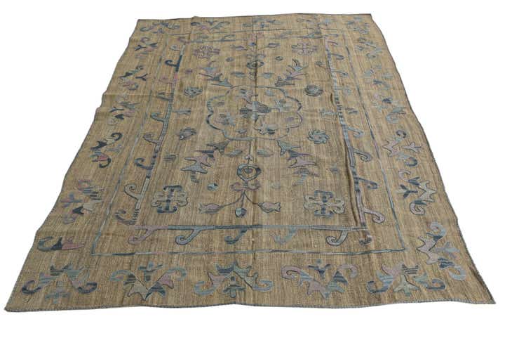 5' 10 x 7' 7 Hand Woven Kilim Suzani Wool Rug