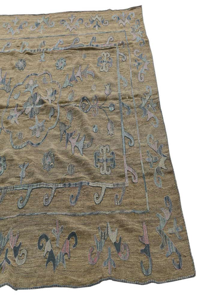 5' 10 x 7' 7 Hand Woven Kilim Suzani Wool Rug