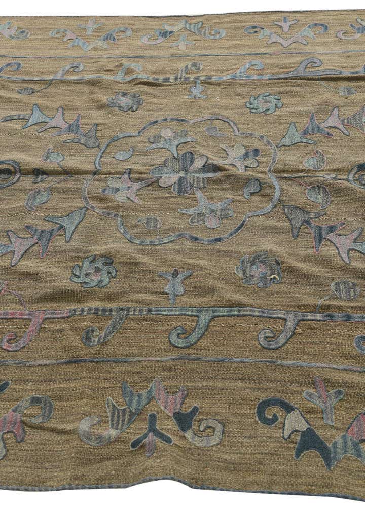 5' 10 x 7' 7 Hand Woven Kilim Suzani Wool Rug