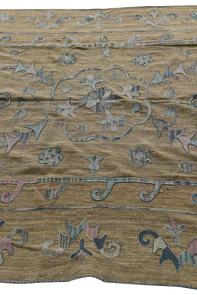 5' 10 x 7' 7 Hand Woven Kilim Suzani Wool Rug