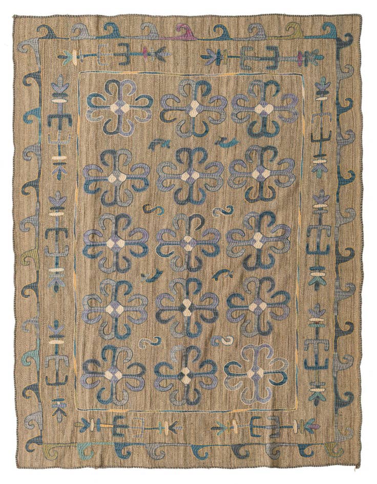 Detail image of 5' 7 x 7' 5 Hand Woven Kilim Suzani Wool Rug
