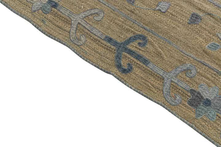 5' 6 x 7' 5 Hand Woven Kilim Suzani Wool Rug