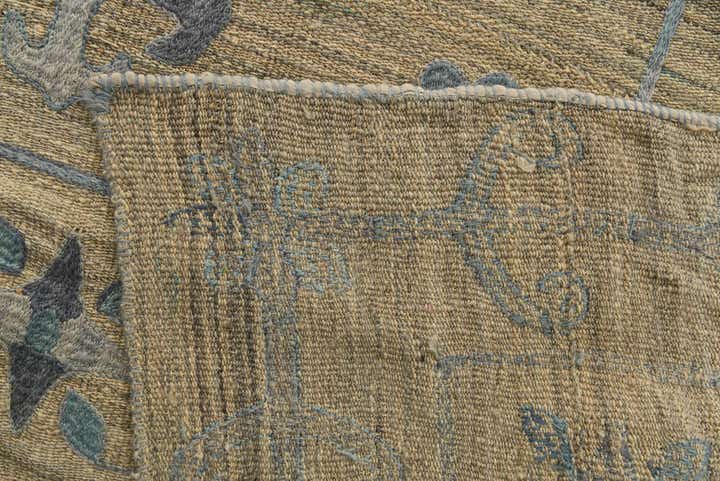 5' 6 x 7' 5 Hand Woven Kilim Suzani Wool Rug