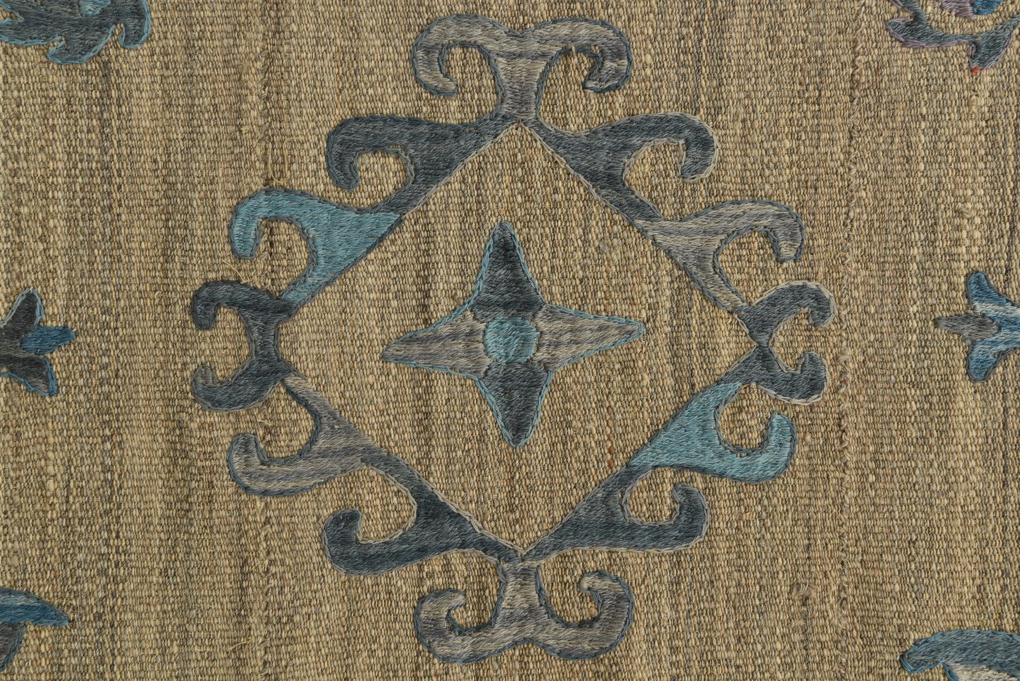 5' 10 x 7' 4 Hand Woven Kilim Suzani Wool Rug