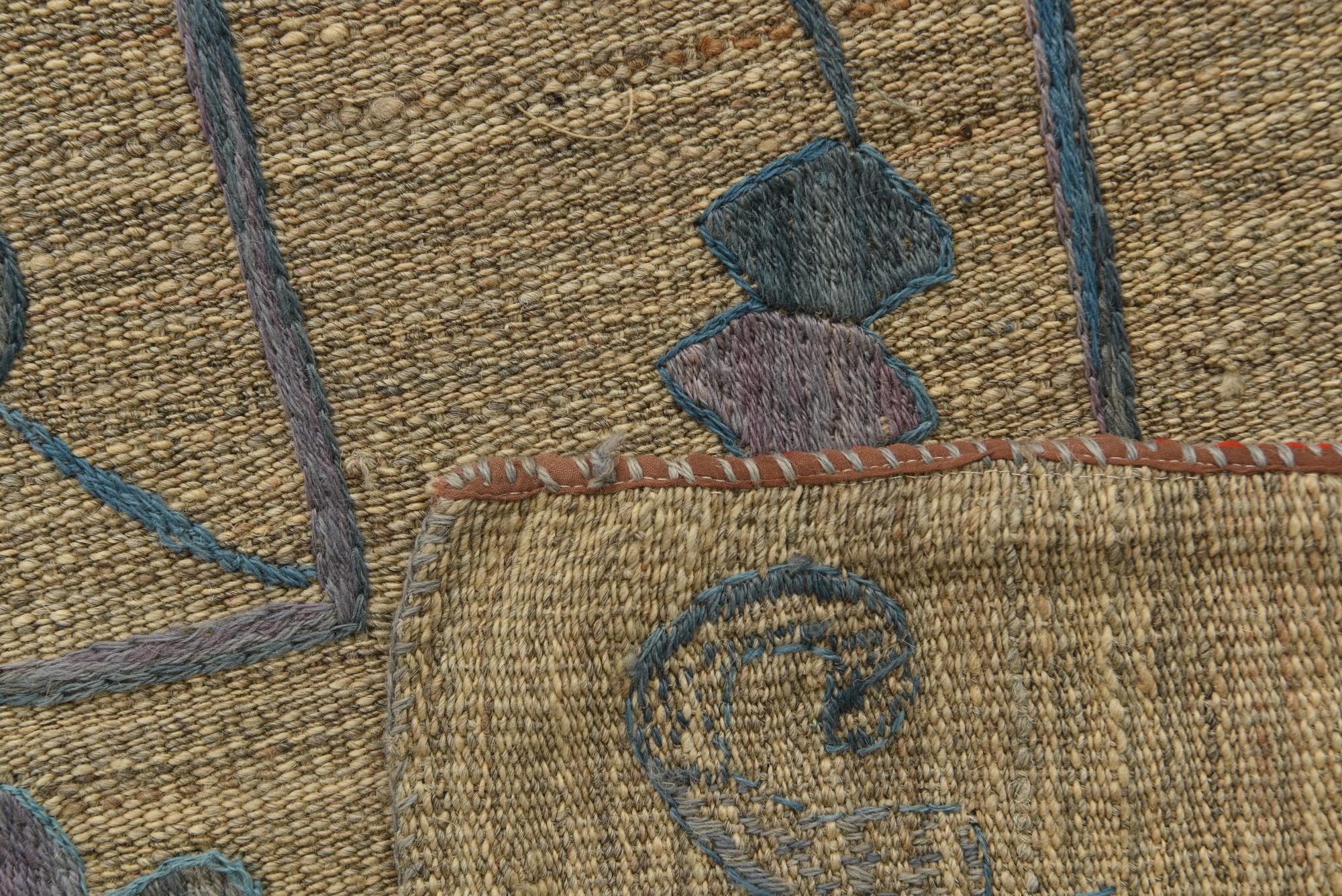 5' 10 x 7' 4 Hand Woven Kilim Suzani Wool Rug