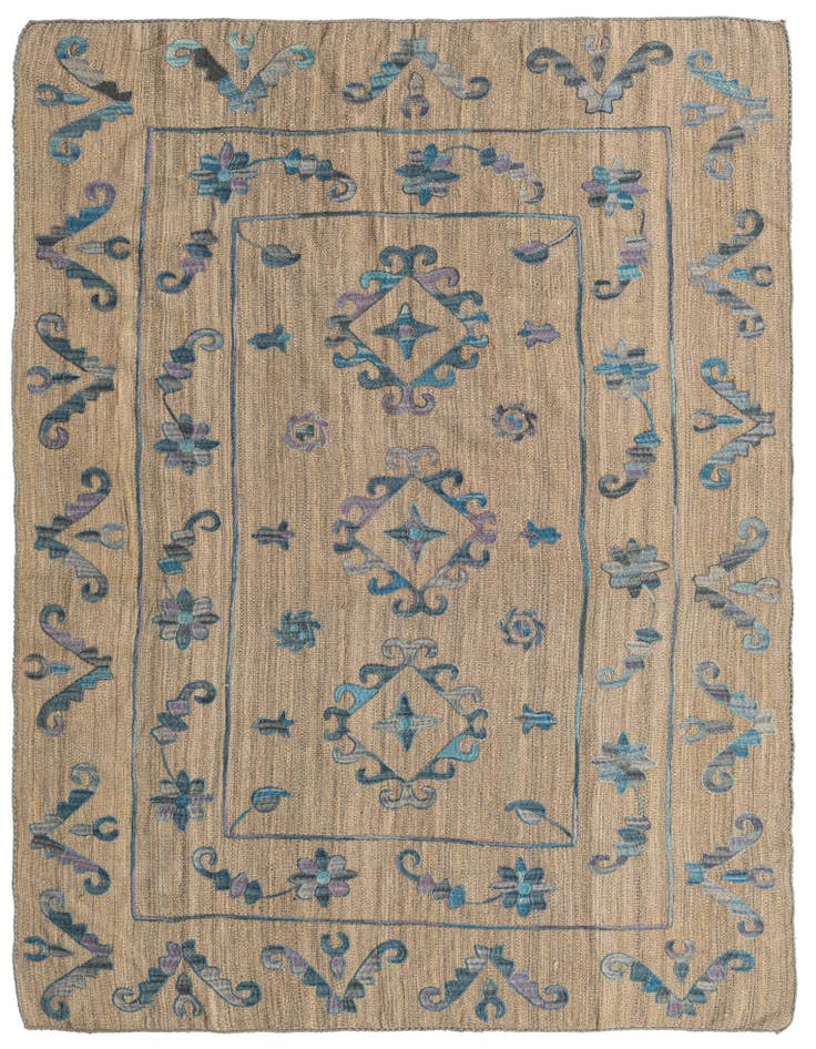 Detail image of 5' 10 x 7' 4 Hand Woven Kilim Suzani Wool Rug