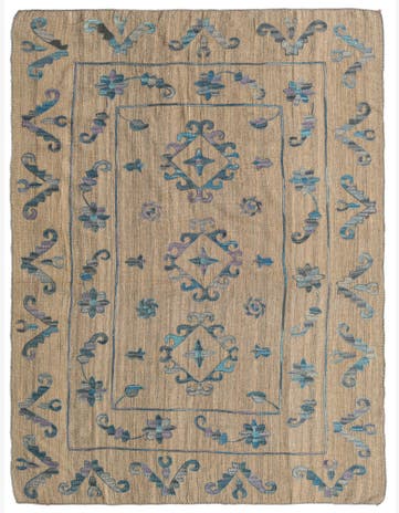 5' 10 x 7' 4 Hand Woven Kilim Suzani Wool Rug
