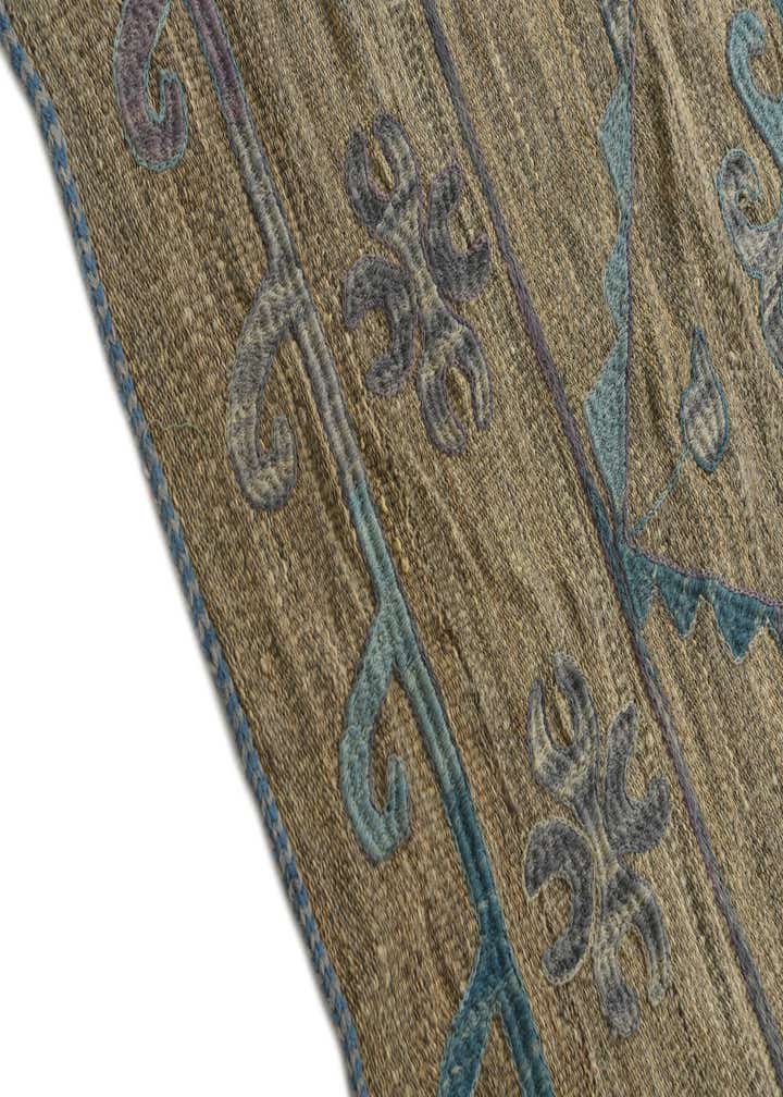 4' 9 x 6' 4 Hand Woven Kilim Suzani Wool Rug