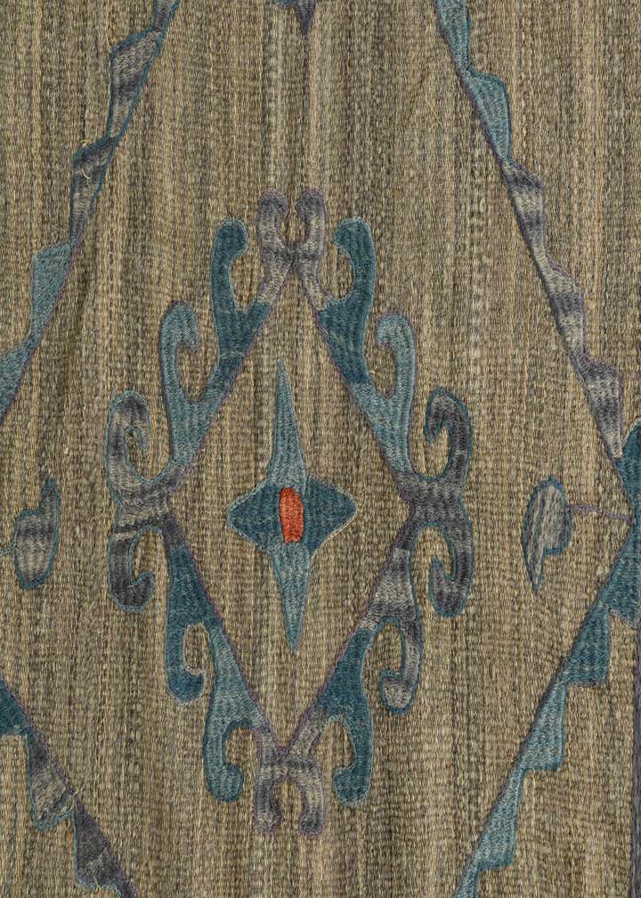 4' 9 x 6' 4 Hand Woven Kilim Suzani Wool Rug