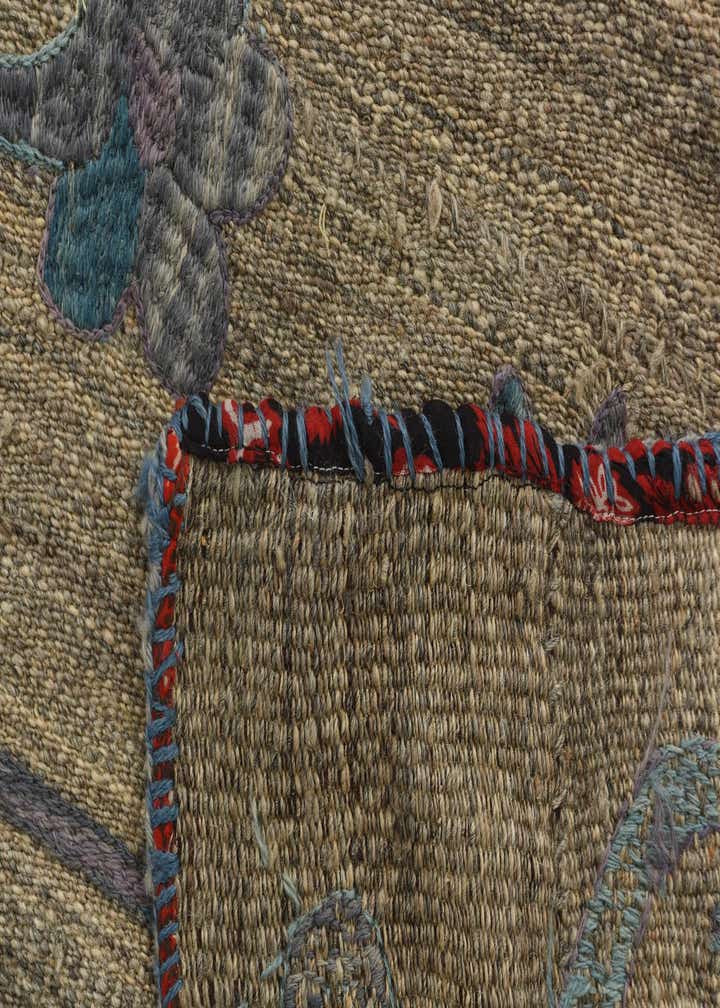 4' 9 x 6' 4 Hand Woven Kilim Suzani Wool Rug