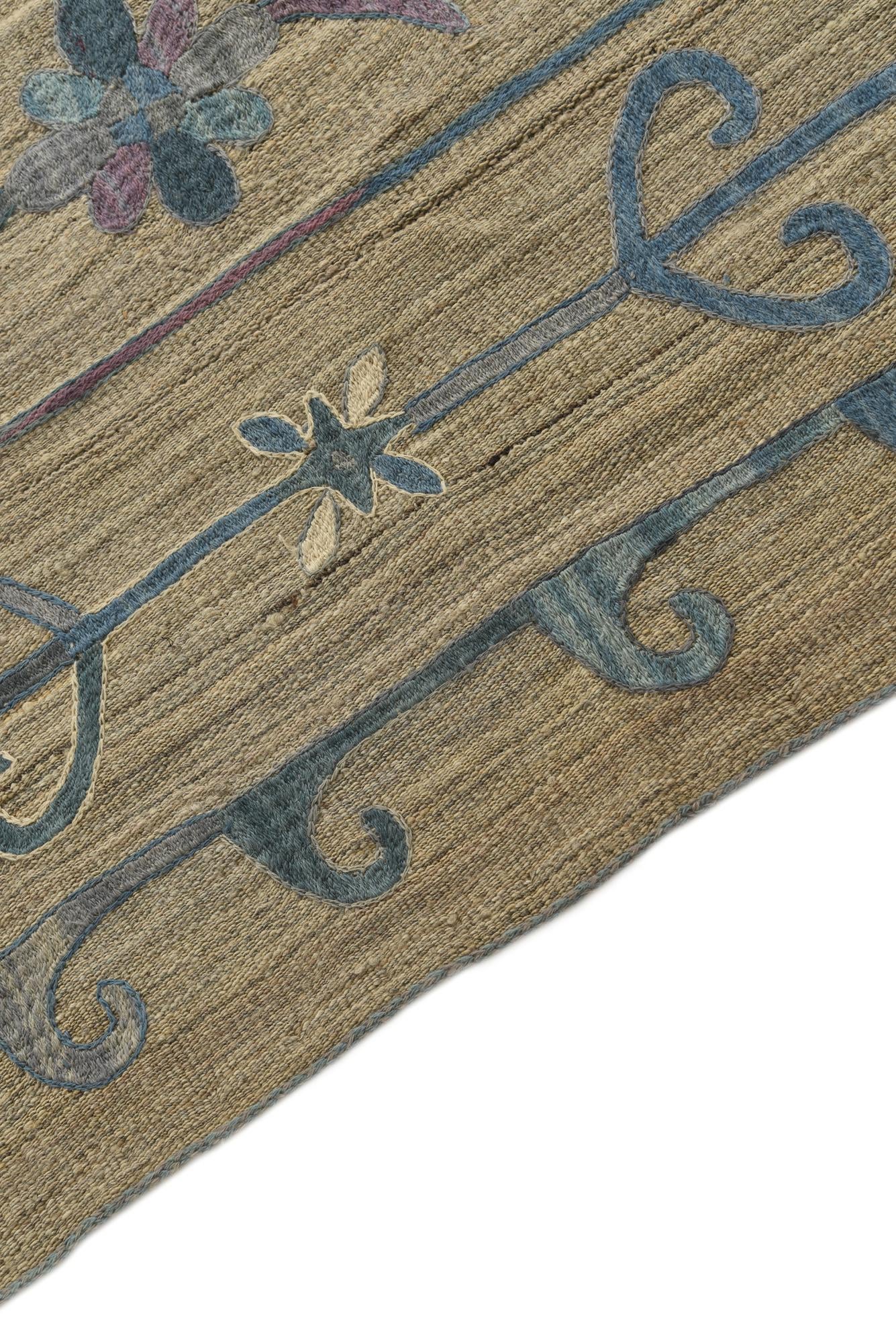 5' 10 x 7' 1 Hand Woven Kilim Suzani Wool Rug
