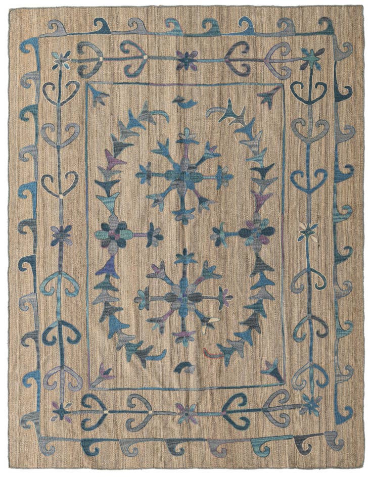 Detail image of 5' 10 x 7' 1 Hand Woven Kilim Suzani Wool Rug