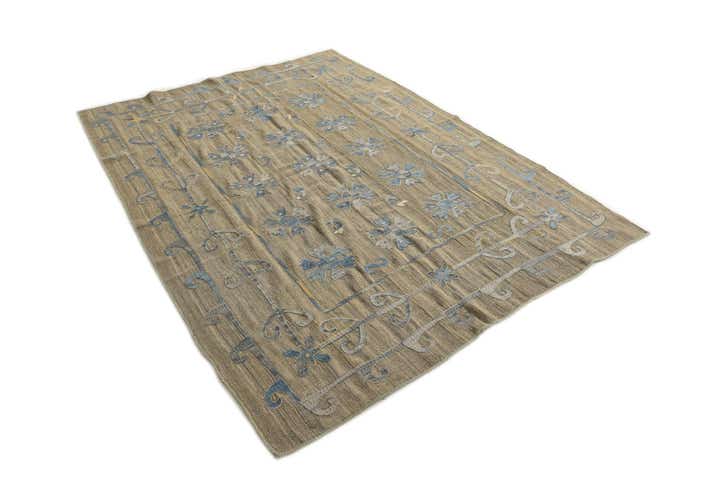 5' 9 x 7' 10 Hand Woven Kilim Suzani Wool Rug